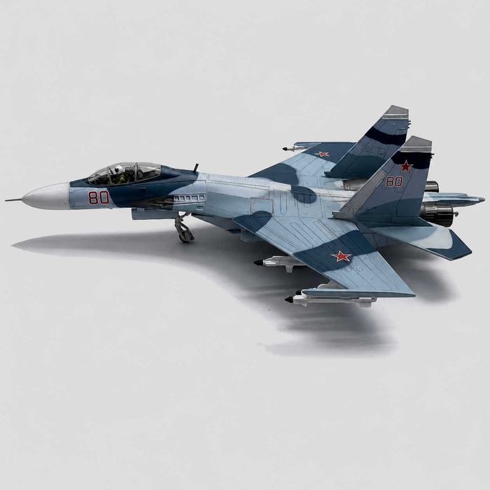 Macheta avion metalica Su-27 UB Super Flanker C 21 cm