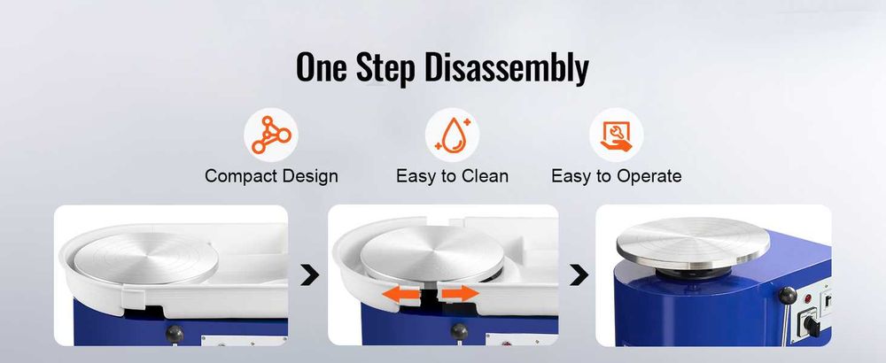 Професионално грънчарско колело, електрическо 450W 8кг