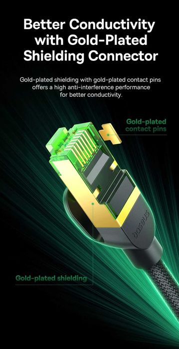 Baseus High Speed CAT8 40Gbps Высокоскоростной Ethernet-кабель RJ45