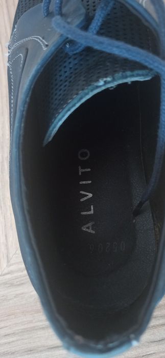 Тъмно сини мъжки кожени официални обувки