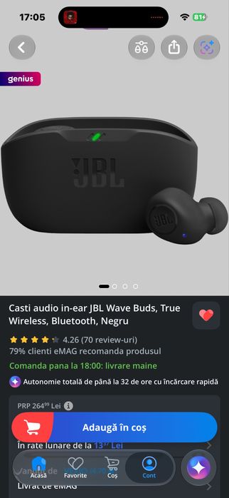 Vand casti jbl wave buds