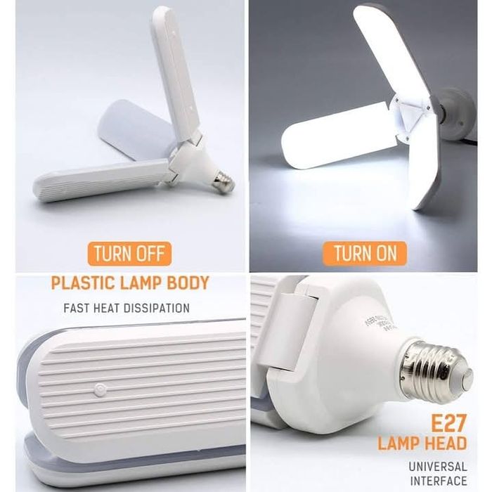 Супер Ярка Бяла LED Крушка Е27
Сгъваема , Стандартен Цокъл Е27 
Нови