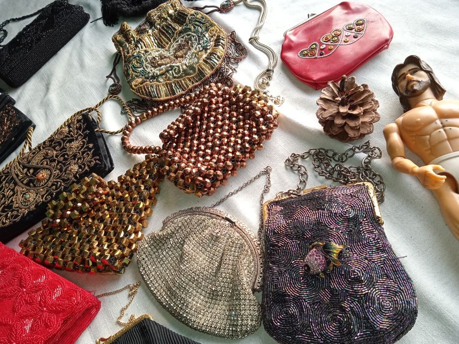 Театральные вечерние сумки из хрустального бисера