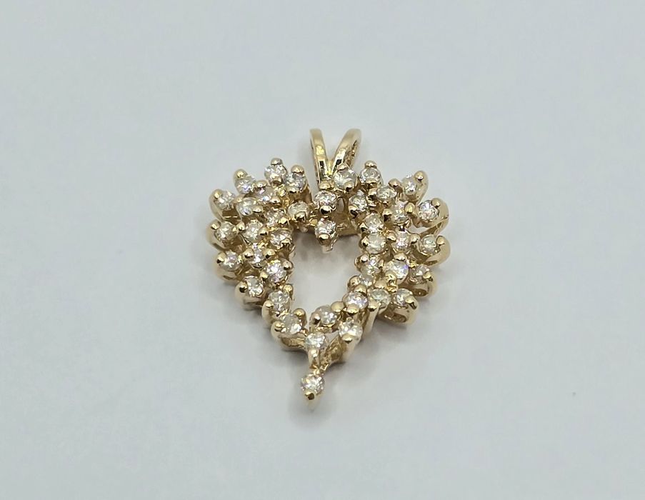 Pandant din aur galben 14k cu diamante naturale