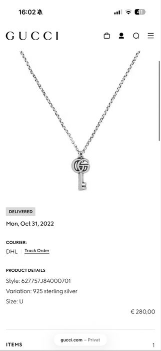 Lantisor Gucci 50 cm