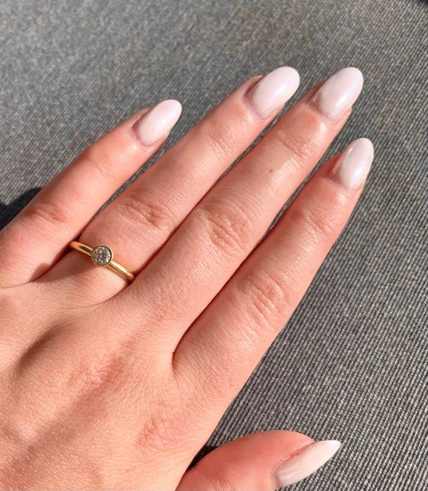 Inel de aur 18K cu diamant veritabil, design Milas Jewellery Copenhaga