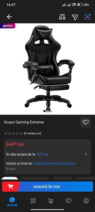 Scaun gaming nou