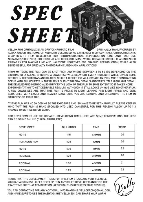 Film 35mm expirat, Vellokrom Ortholux