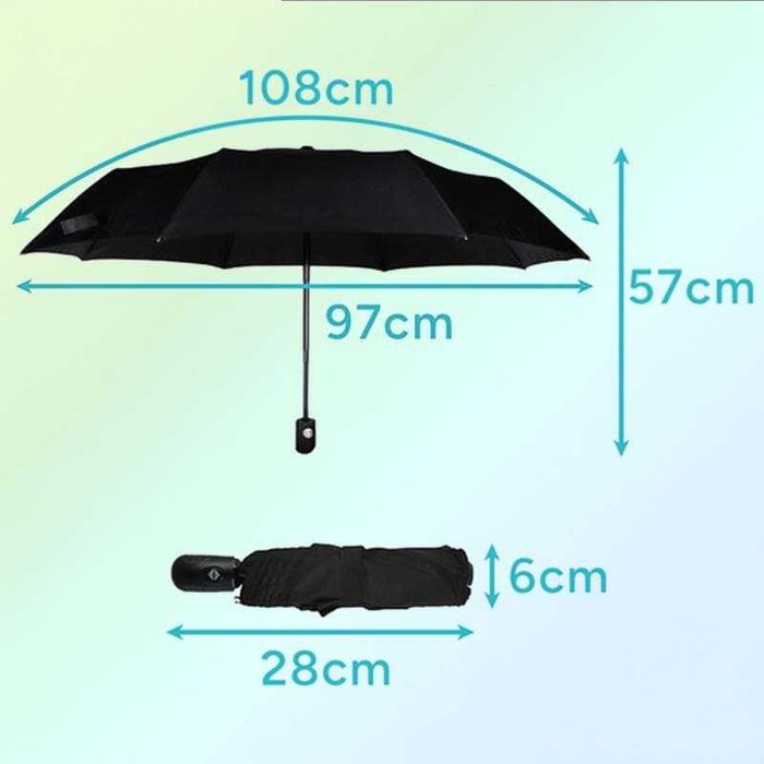 Сгъваем автоматичен чадър 110 см Malatec – ветроустойчив