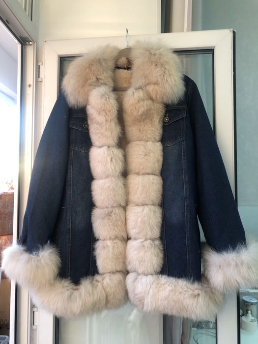 Джинсовая парка очень теплая