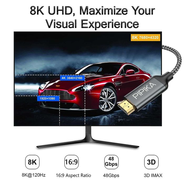 Cablu HDMI 2.1 - 8K#60Hz 4K#120Hz (1 M)