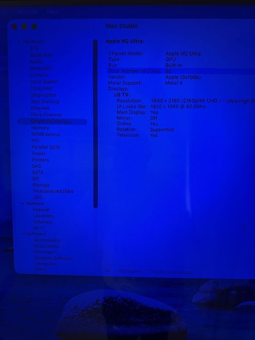 Mac Studio M2 ULTRA 24-CPU/60-GPU/128GB RAM/ 1TB SSD