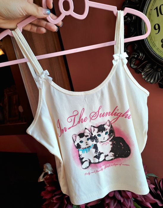 Maieu cu pisici kawaii top de vara maieu pisicute
