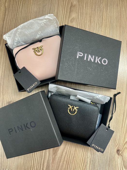 Дамски портфейл на Pinko в черен и розов цвят