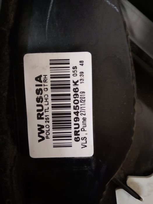 Фонарь задний Фольксваген Поло