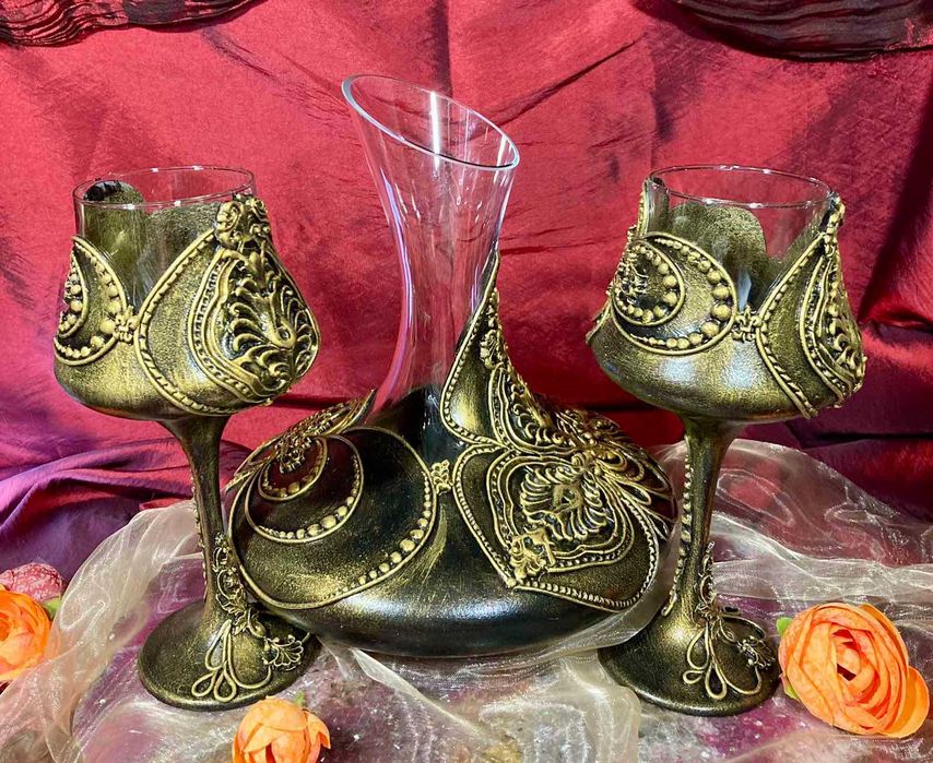 Декантер с две чаши в сребро