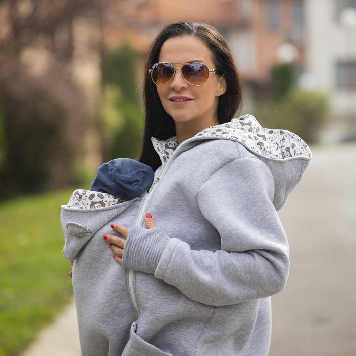 Разпродажба | Суитшърт за бебеносене Simply - GREY PANDA, р-р XL/XXL