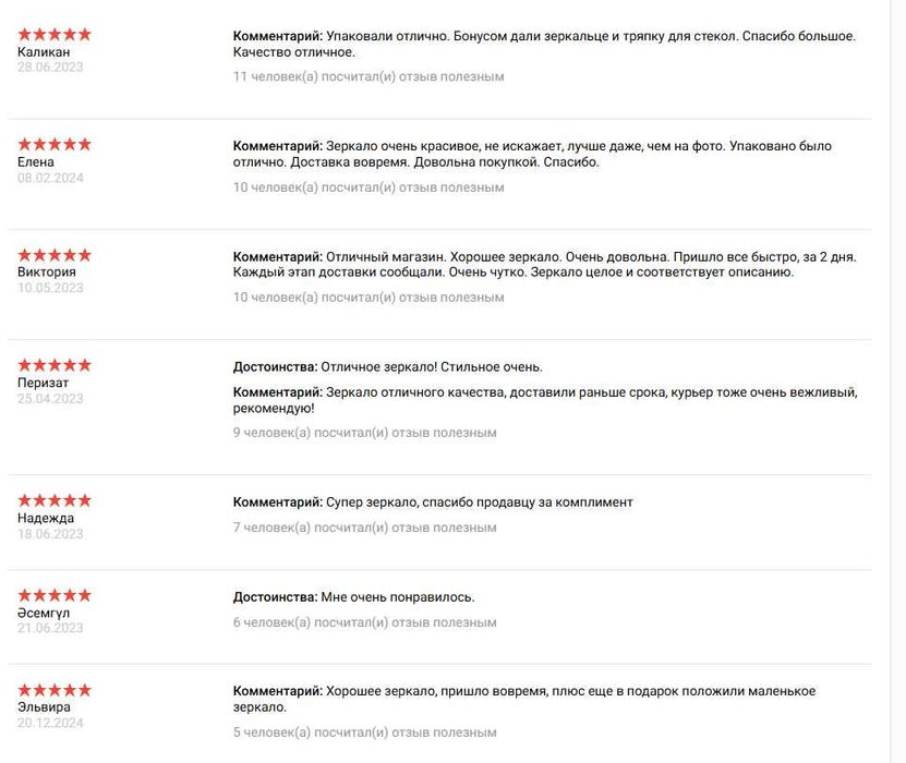 Зеркало настенное/напольное 50×150 см