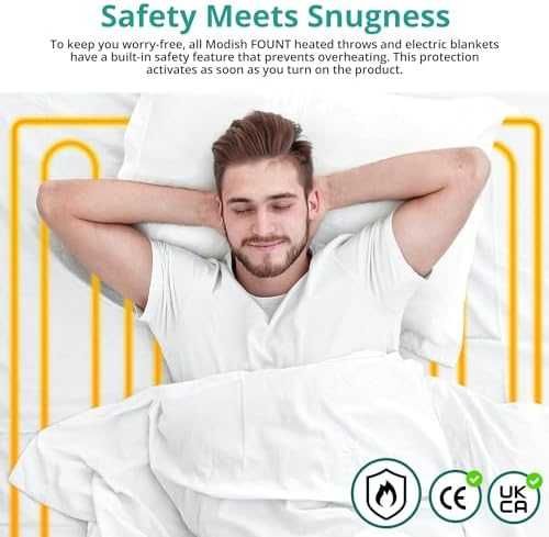 Ново King електрическо одеяло с еластични ленти и 3 топлинни нива