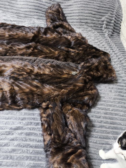 Шуба из хвостиков норки