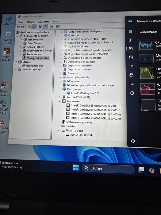 Laptop Lenovo T460, i5-6300, 8gb ram, ssd 128gb, bat 3 ore