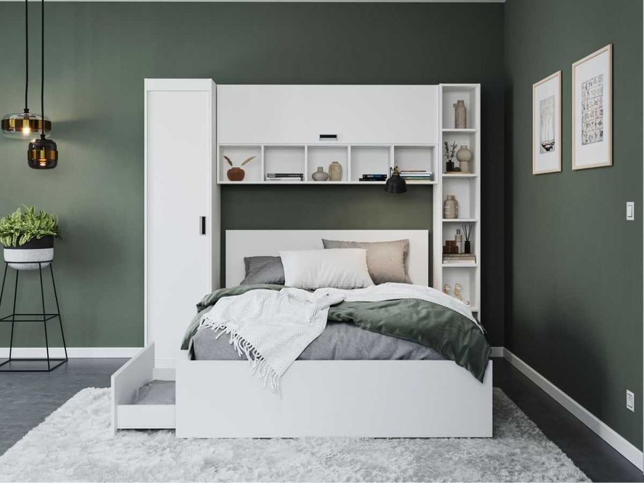 Set Dormitor Nordis 2.26m cu pat incadrat - Transport Gratuit