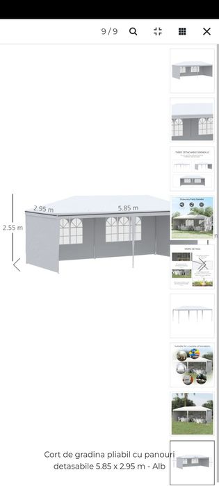 Pavilion gradina 3/3,6/3m noi