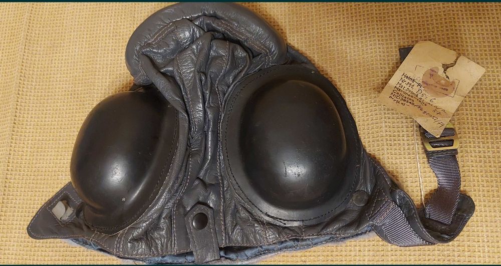 Casca piele aviație RSR casca parașutist tip 1 și masca de gaze md 85