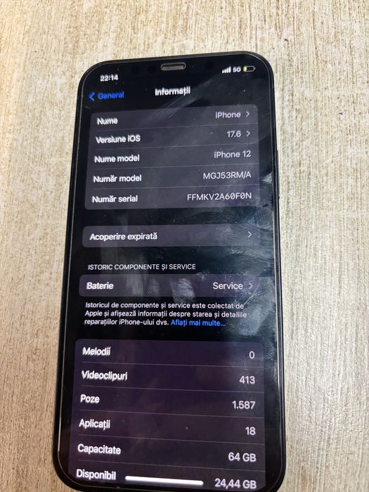 Iphone 12 64 gb utilizat