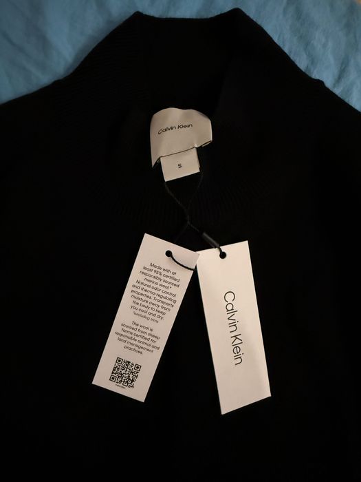 Pulover mock neck Calvin Klein lana merino marimea S