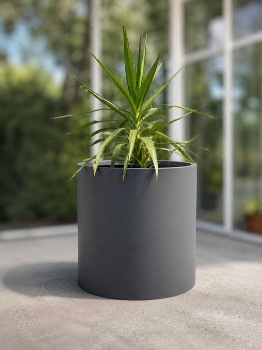 Ghiveci si jardiniera premium din fibra de sticla, fi 90x h 90 cm, culoare customizabila