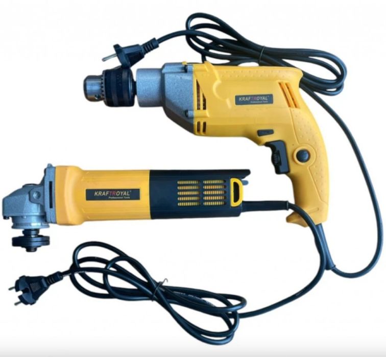 Комплект 2 в 1 бормашина и ъглошлайф на ток