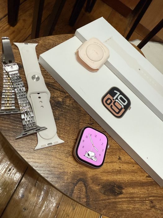 Apple watch S10 46 mm Rose Gold, GPS + Cellular! Пълен пакет! Като нов! 100% battery health!