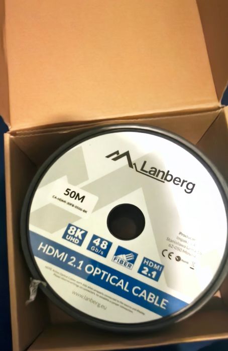 LANBERG Оптичен кабел, HDMI, M към M, V2.1, 50M, 8K, AOC