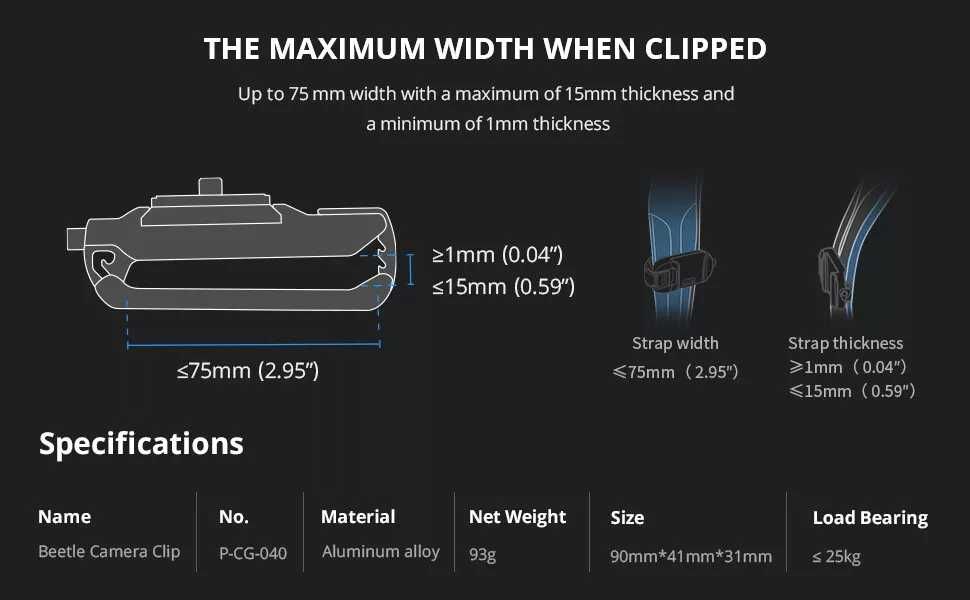 PGYTECH Beetle щипка за камера със система за бързо освобождаване