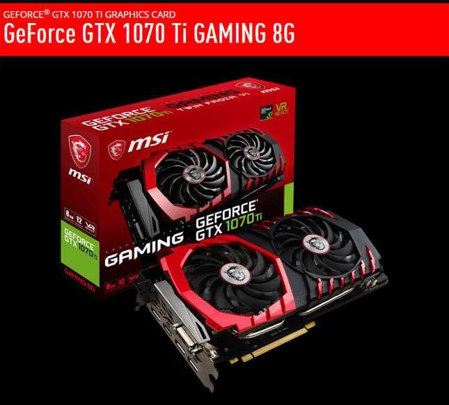 MSI GeForce GTX 1070 Ti Gaming  8GB GDDR5 256bit 12 месеца гаранция.
