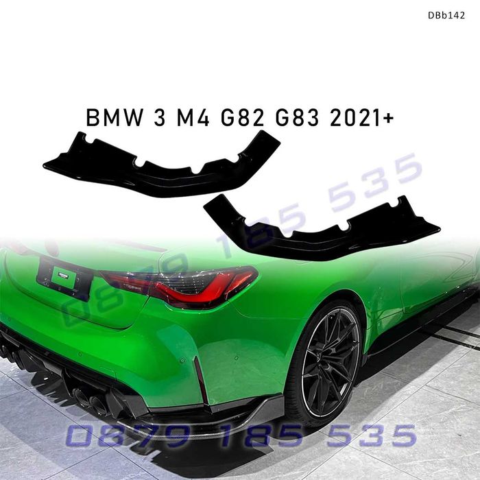 Тунинг добавки за задна броня BMW M4 G82 G83 2021+, черен гланц- DBb142 сплитер задна броня бмв м4 г82