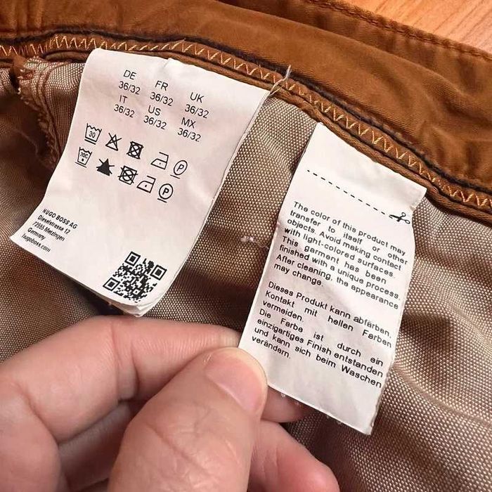 Pantaloni Hugo Boss chino croiala tapered fit maro