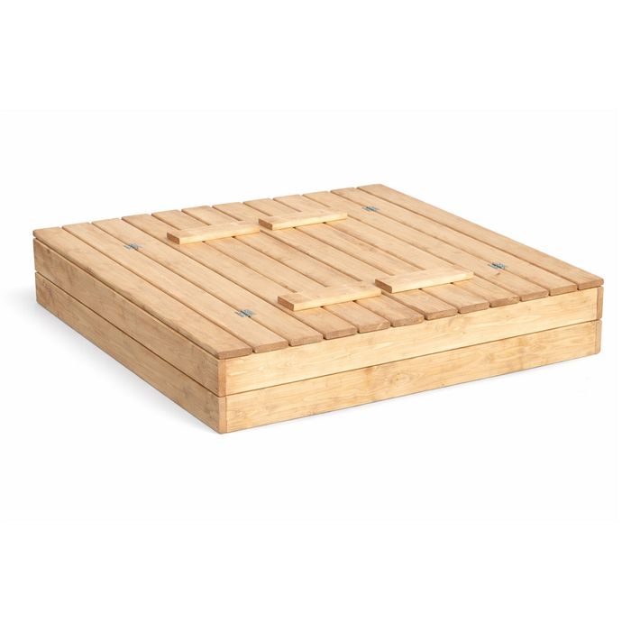 Детски пясъчник 120x120 см с капак пейка