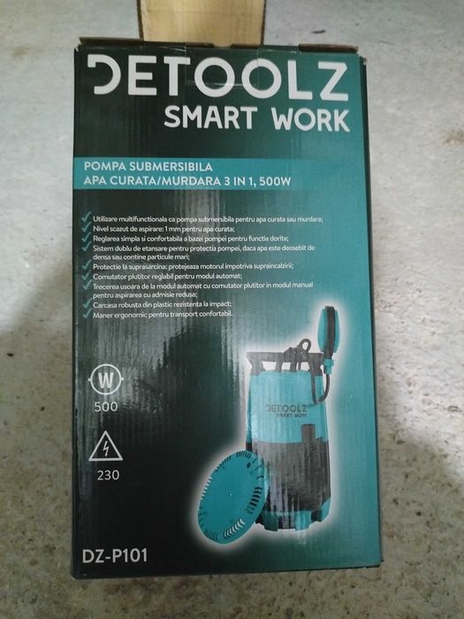 Detoolz. Pompa submersibila 3in 1, 500 W