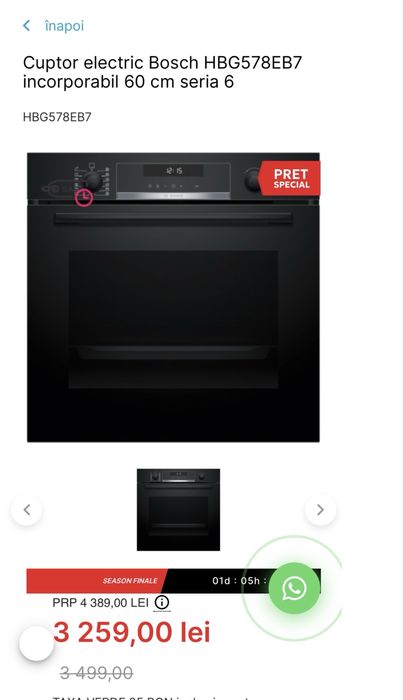 Cuptor Bosch Seria 6  hbg578eb3