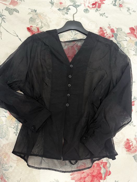 Прозрачная черная Блузка женская