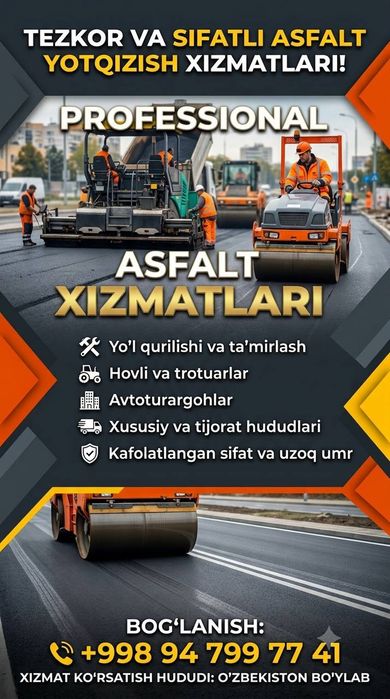 Sifatli asfalt xizmati