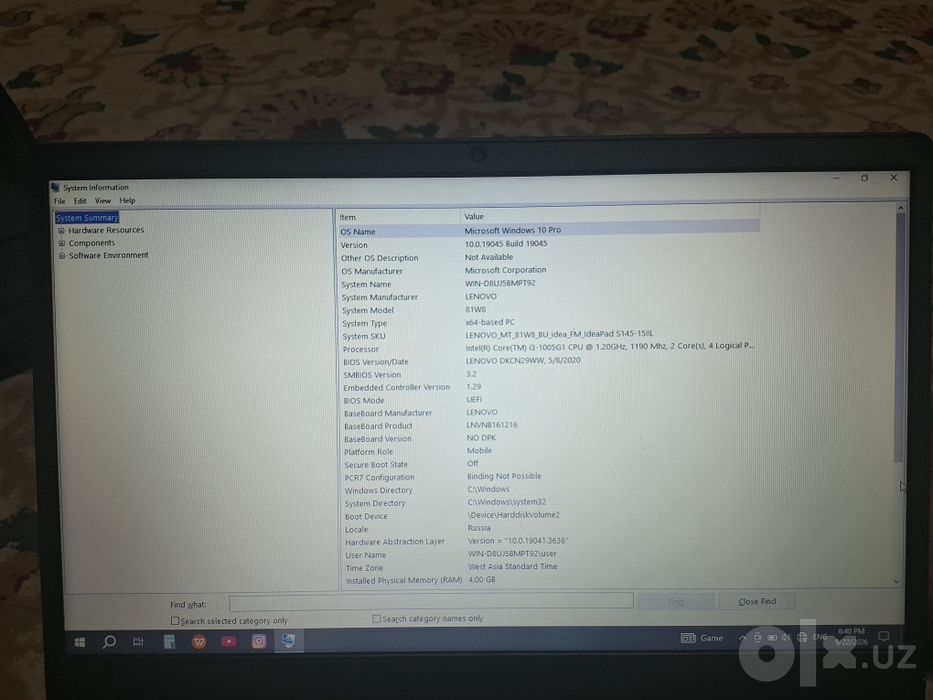 Noutbook Lenova sotiladi  modeli Lenova 81W8