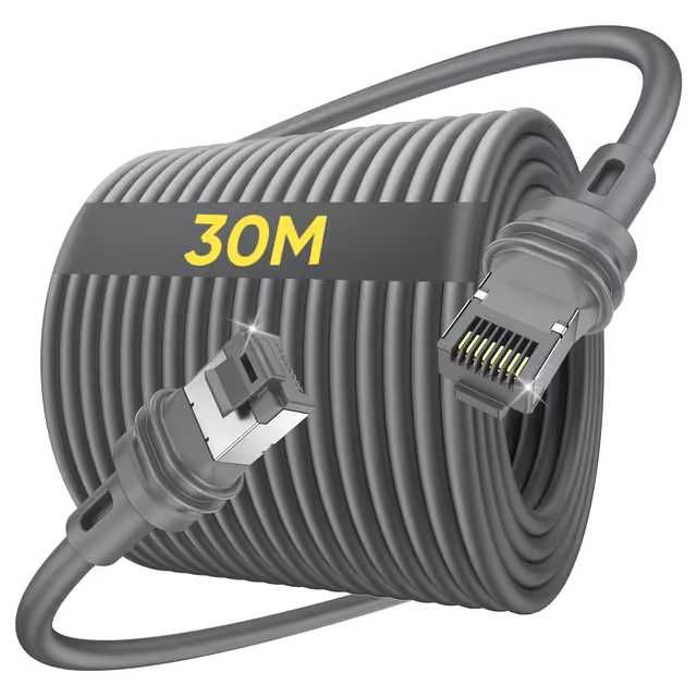 Cablu Ethernet Starlink Gen 3 (V3) 30m – Nou, Rezistent la apă – Negru