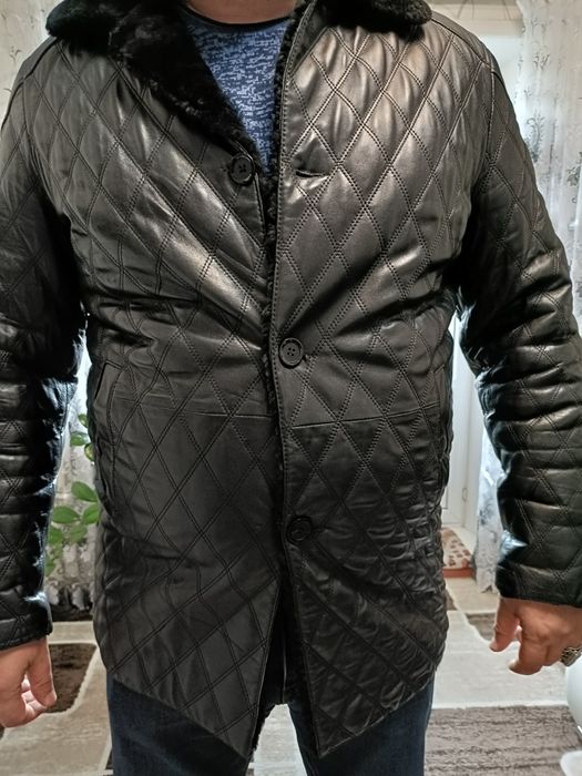 Кожаная натуральная дубленка