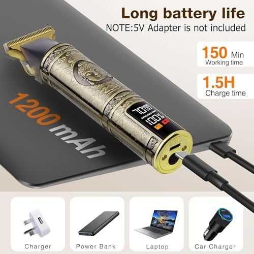 Нова Безжична машинка за мъже подстригване с титаниево T-острие USB-C