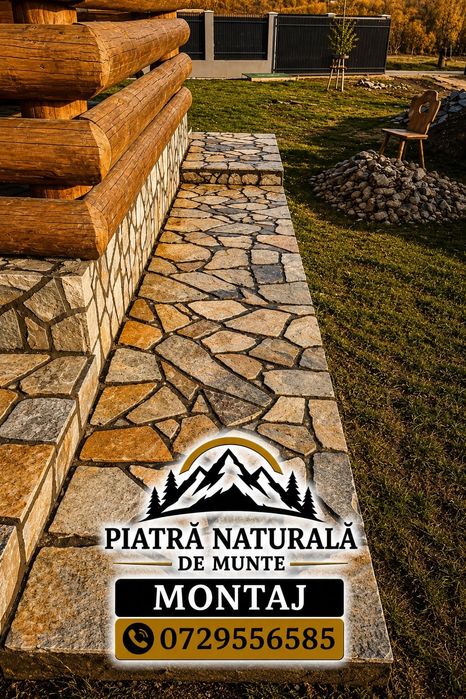 Piatra naturala de munte si montaj