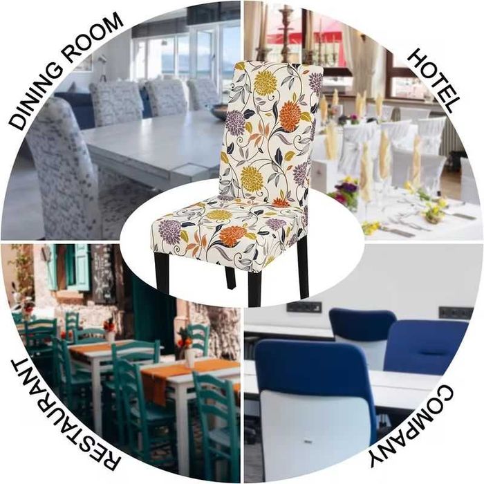 Set 4 huse elastice pentru scaune