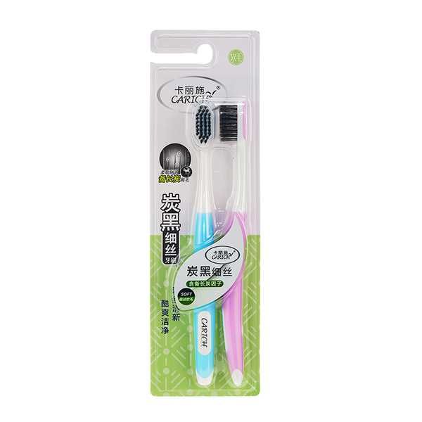 CARICH Зубная щетка с тонкой угольной щетиной (2 шт. в упаковке)